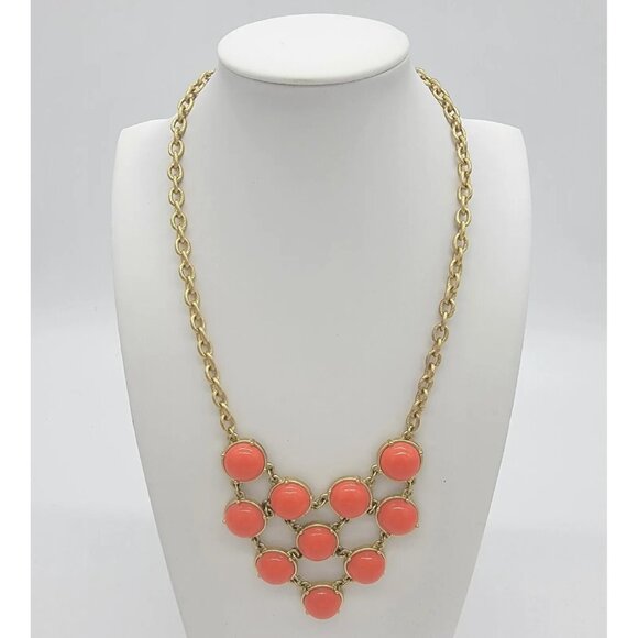 Vintage CAROLEE Statement Orange Goldtone‎ Collar Necklace - Picture 1 of 6
